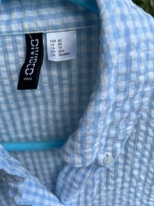 H&amp;M Gingham Baby Blue Shirt 🩵