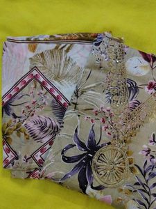 Unstitched V Neck Dress Material