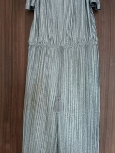 Fame Forever Party Wear Greyish Silver Jumpsuit