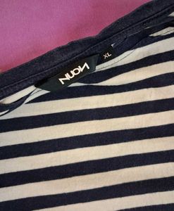 Striped T-Shirt With Tie-Up Detail
