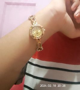 Women's Gold Watch With Stones