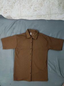 Brown Button-Up Shirt