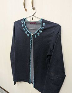 Denim Jacket With Blue Details