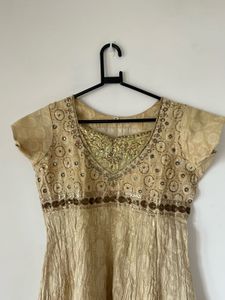 Cream Suit with Gold details