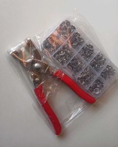 100PC Silver Button Thickened Snap Fasteners Kit