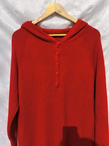 Chic Red Knit Midi Dress ♥️🍒