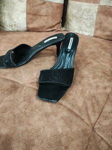 Women Embellished Black High Heels