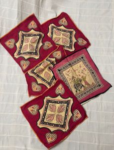 Red 5 Pieces Of Cushion Covers (16x16)