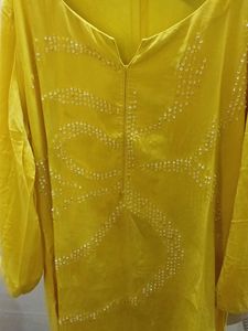 Yellow Embellished Kurti