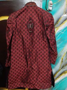 Maroon Patterned Kurta Set
