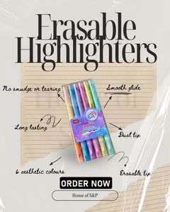 Erasable highlighters