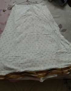 Beautiful White And Golden Skirt