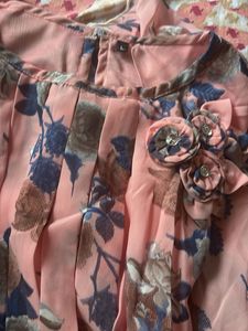 Peach floral dress