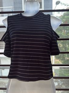 Striped Cold Shoulder Top