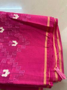Pink Embroidered Saree
