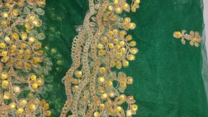 Velvet Bottle Green Color Gown