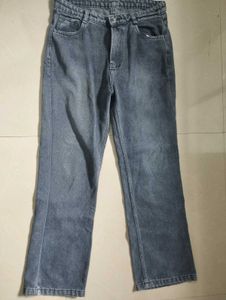 Gray Wide Leg Jeans