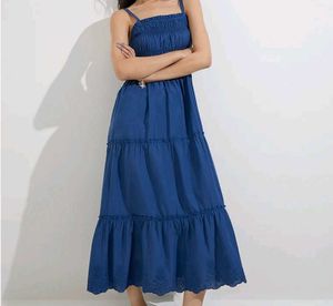 Bombay Paisley Blue Tiered Maxi Dress