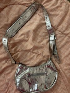 Silver Metallic Shoulder Bag