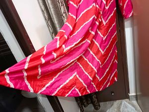 Red &amp; Pink Chevron Print Dress