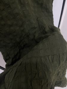 Olive Green Tiered Dress
