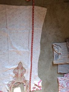 White and Pink Embroidered Salwar Kameez