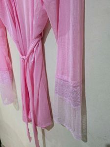 Sexy Pink Sheer Robe