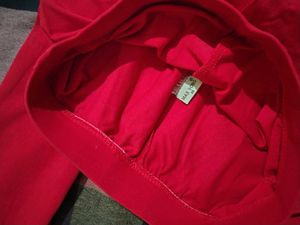Full Length Red Legging ,Size:M