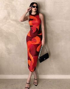 Trendy Abstract Midi Dress( All Size Available)