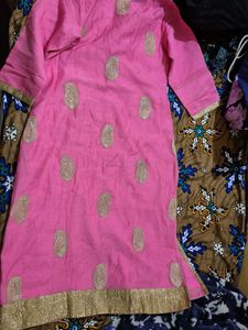 Pink Embroidered Kurta