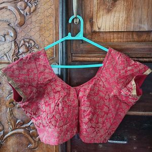 Red & Gold Brocade Blouse