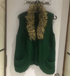MADAME Fur Neck Woollen Jacket