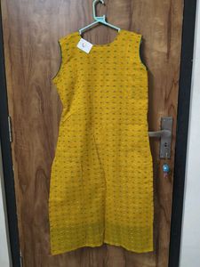 Yellow Printed Kurta