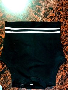 Black Striped High-Waisted Bottoms