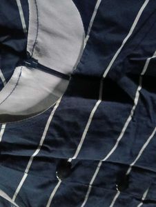 Classic Navy &amp; White Pinstripe Tiered Sleeveless D
