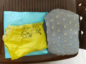 Combo-Maternity Bed Mat,Shawl And New Born Tshirt