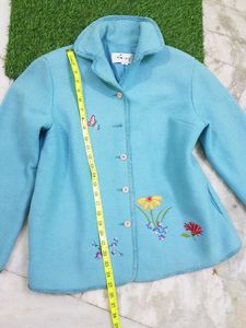 Baby Blue Embroided Coat!