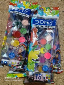 NEW sealed pack Of 10 Doms Tempera Colours - 18