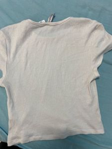 white ribbed crop top