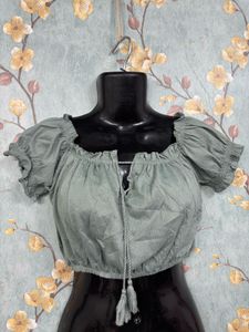 H&M Green Crop Top