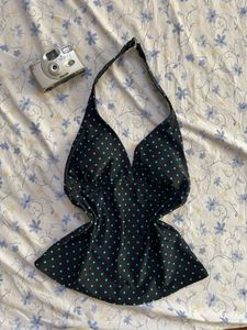 Polka Dot Halter Neck Top
