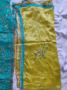 Elegant Turquoise &amp; Green Kurta Set