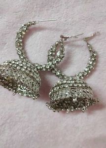 Silver Jhumka Earrings