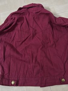 Maroon Denim Jacket