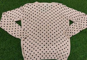 Imported Heart Print Cardigan