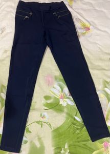 Only Navy Zipper Pocket Pants/Jeggings