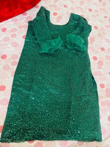 Emerald Green Sequin Kurta Skirt