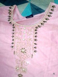 Pink Embroidered Kurti