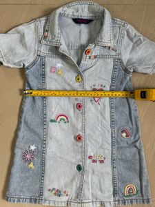 Denim Dress with Patches