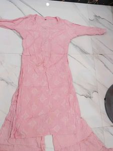 Pink Kurta and Palazzos Set